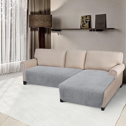 Miniatura 2 de Granbest Funda gruesa en forma de L para sofá que se asemeja a piel de oveja, funda de cojín modular súper suave, funda de cojín para sofá