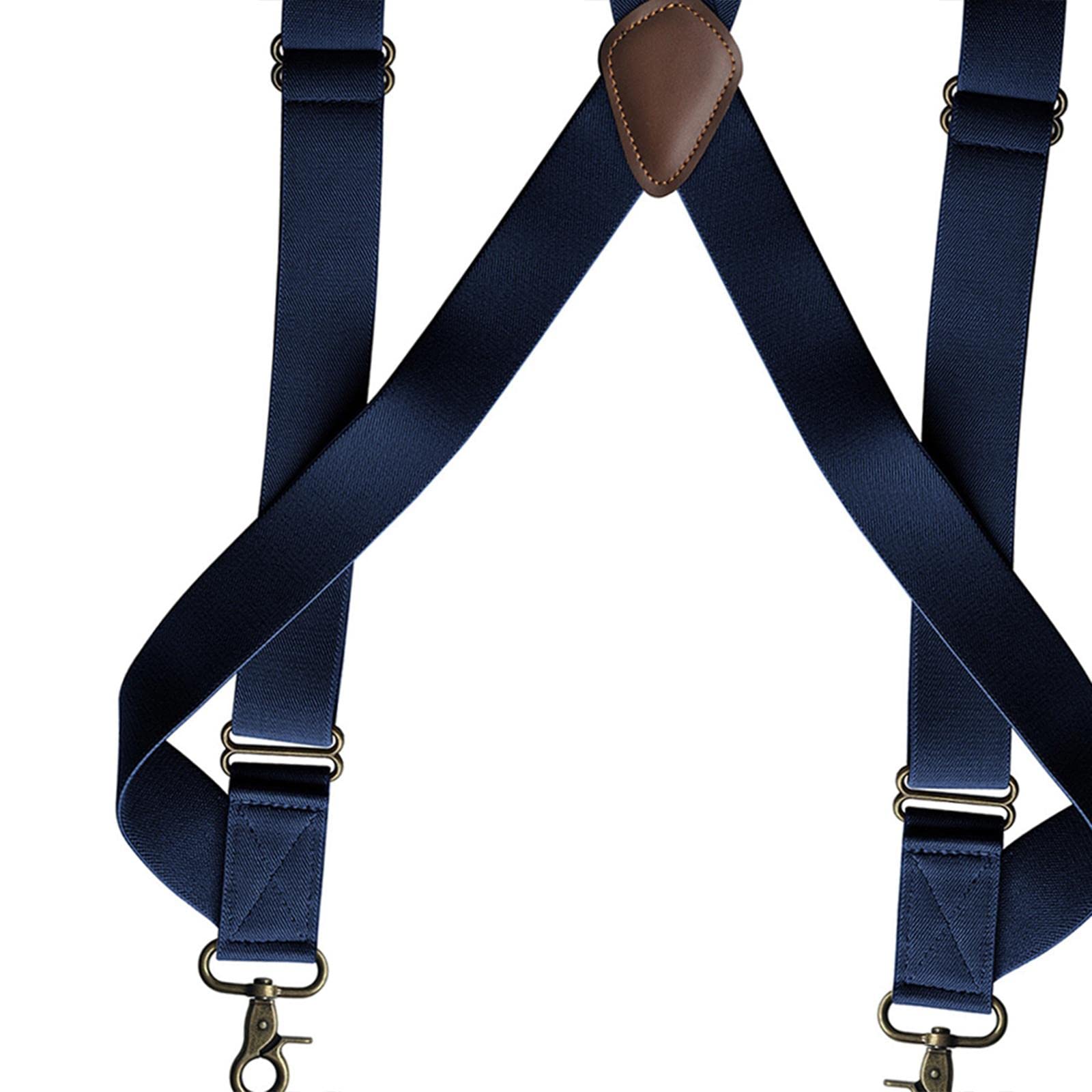 Tirantes para hombre con gancho giratorio en forma de X elásticos de 1.4 pulgadas de ancho, tirantes ajustables, color negro