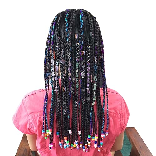 Miniatura 6 de 40 piezas de joyería para el cabello para trenzas, accesorios de trenza de cabello de piedra de cristal de color natural, dijes de metal para el