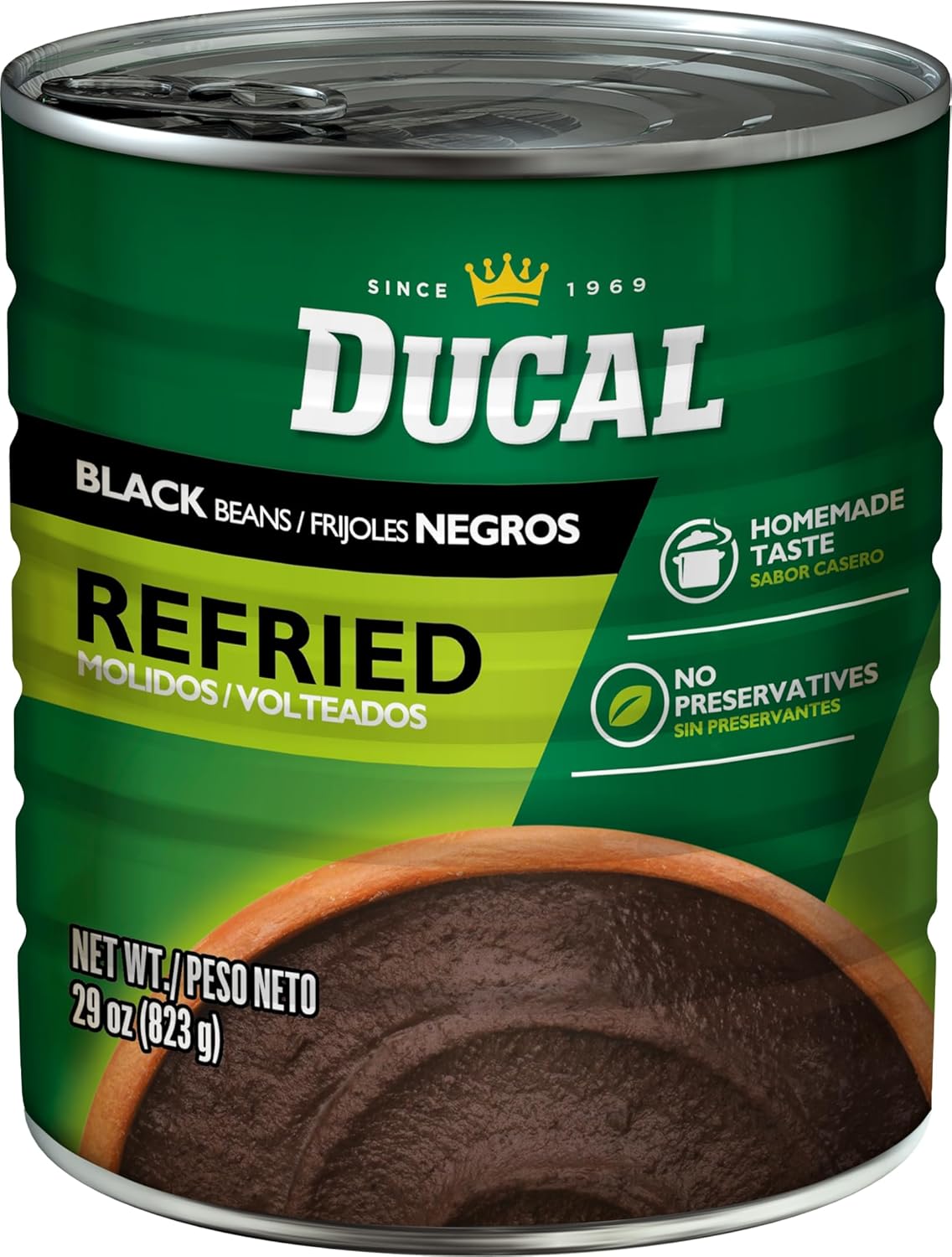 Goya Ducal Refried Black Beans, 29 Oz, Pack of 12,1.81 Pound (Pack of 12)