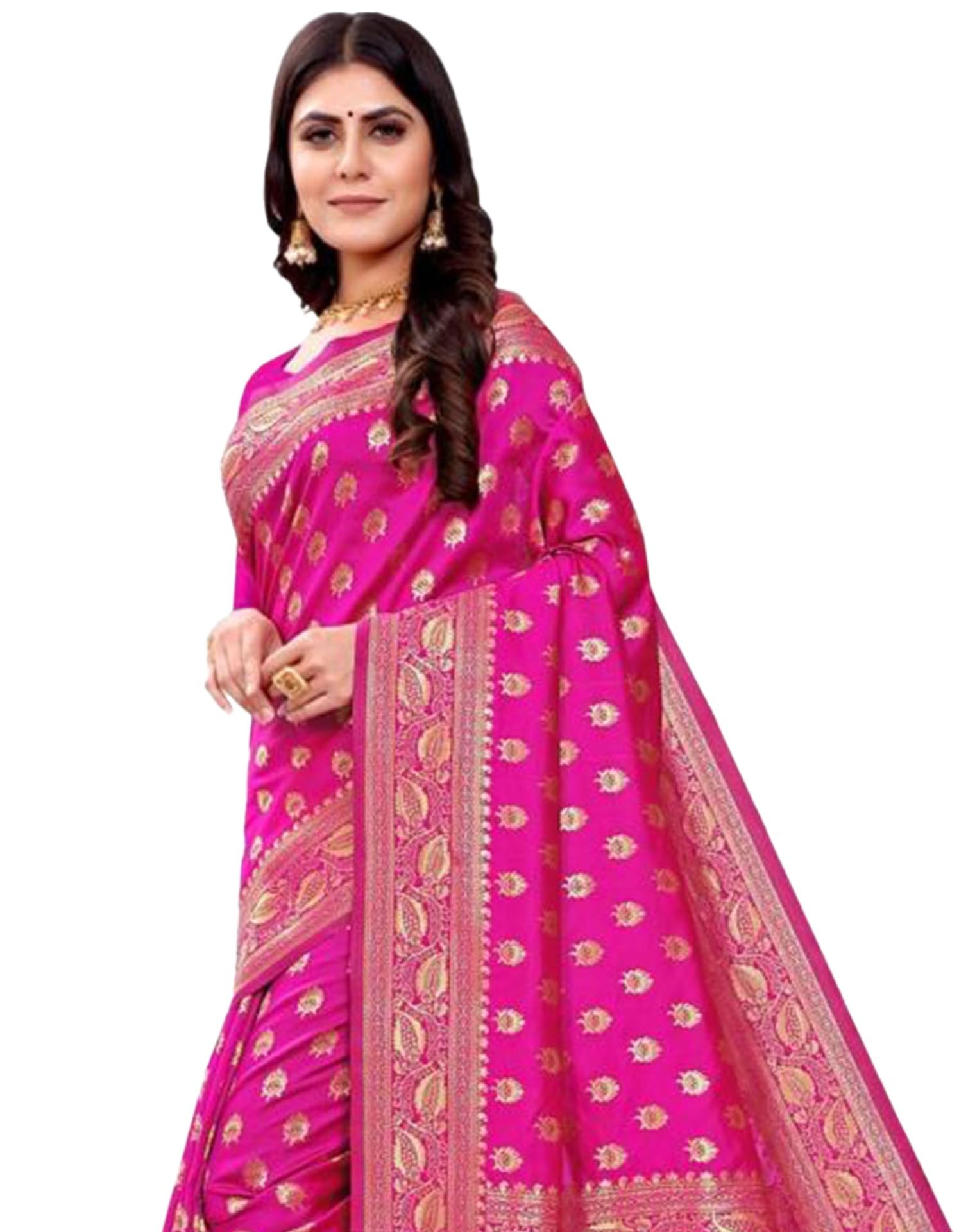 SIRIL Womens Art Silk Banarasi Jacquard Saree With Unstitched Blouse Piece (3591S312_Pink) (B0D5HWPJTG) Amazon Price History, Amazon Price Tracker