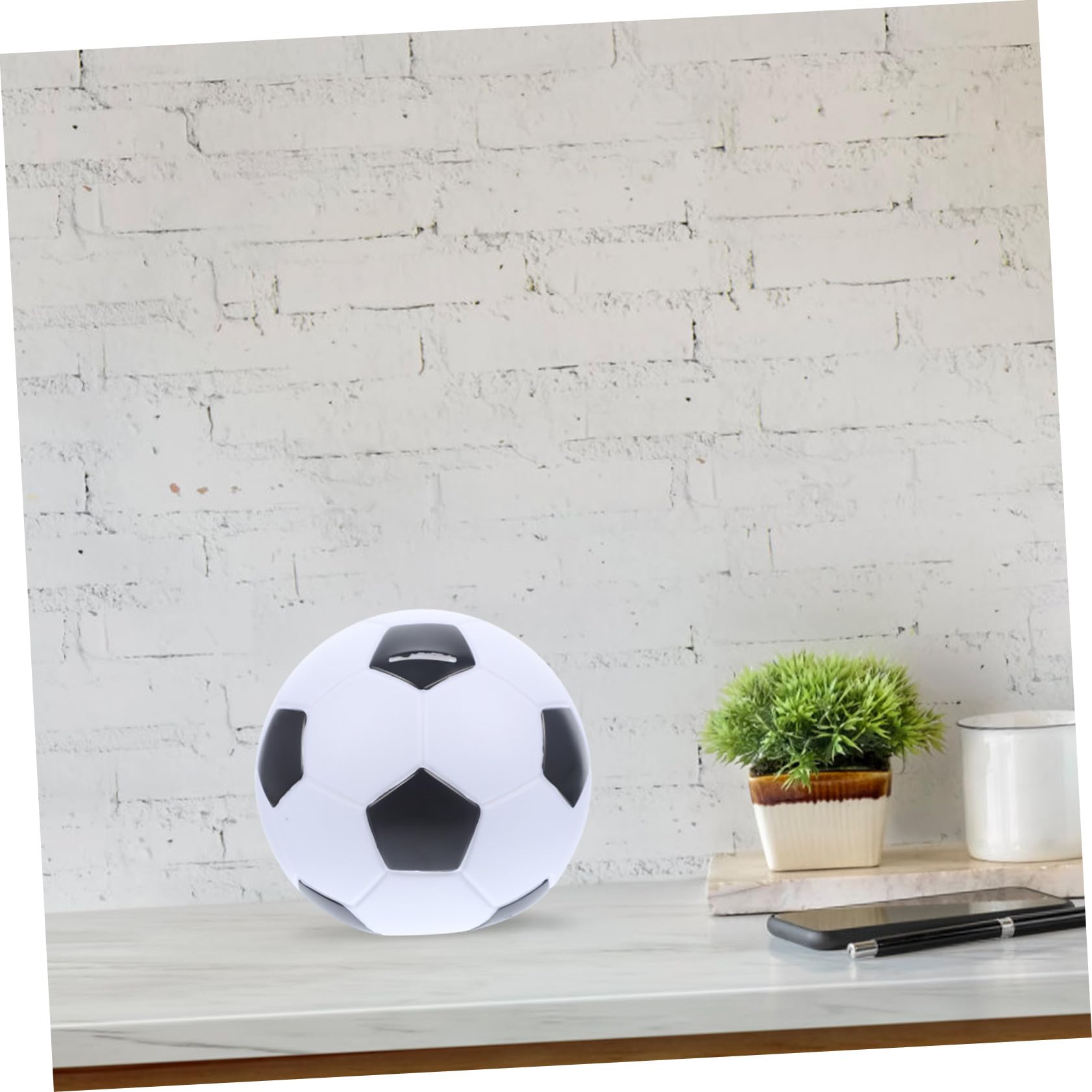 Salvadanaio Calcio in Resistente Forma Pallone Decorazione Cameretta Ragazzi Regalo Compleanno Divertente e