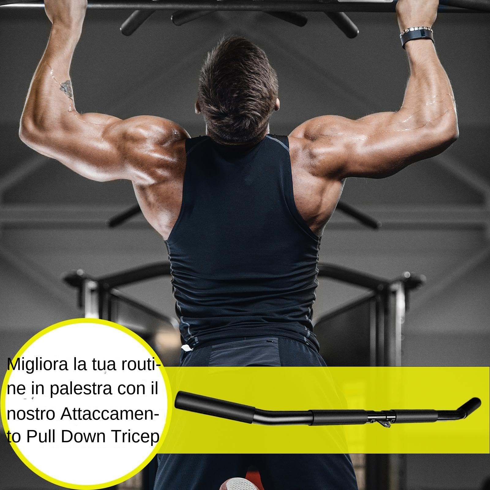 Barra a discesa LAT, TRICEP POLL DOWN ALLEDMENT Barra di tricipite 31 | per palestra domestici per interni o esterni, allenamento, allenamento