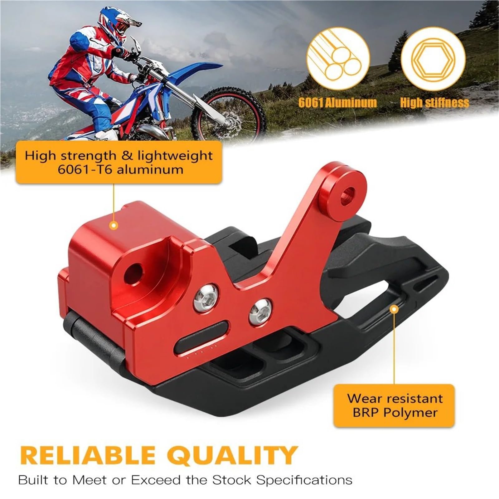 osłona łańcucha Pasuje do Beta XTrainer 300 2015-2024 RR 300 RR 125 200 250 300 350 390 400 430 450 480 2010-2024 Prowadnica łańcucha wahacza osłona zębatki(Swingarm Guard)