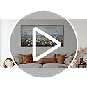 PHAOHUAXM Wall Decor For Living Room Wall Art For Bedroom Office Decorations Blue Ocean Paintings Flowers Watercolour Wall Pictures Canvas Artworks Home Decor Ready To Hang Wood Framed 20x40 In