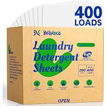 BellaLuce Laundry Detergent Sheets, Fragrance Free, 400 Loads | Eco-Friendly, Plastic-Free, Space Saving, Fast Dissolve, Hypoallergenic
