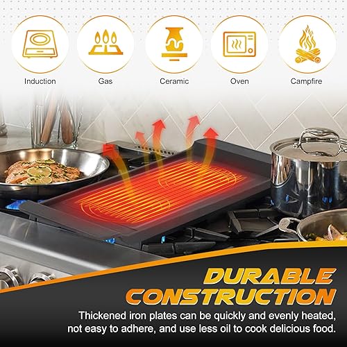 Miniatura 7 de Piezas de repuesto de plancha DG61-00563A mejoradas para estufa GE, plancha de hierro fundido DG61-00563A parrilla de quemador para cocinas de gas