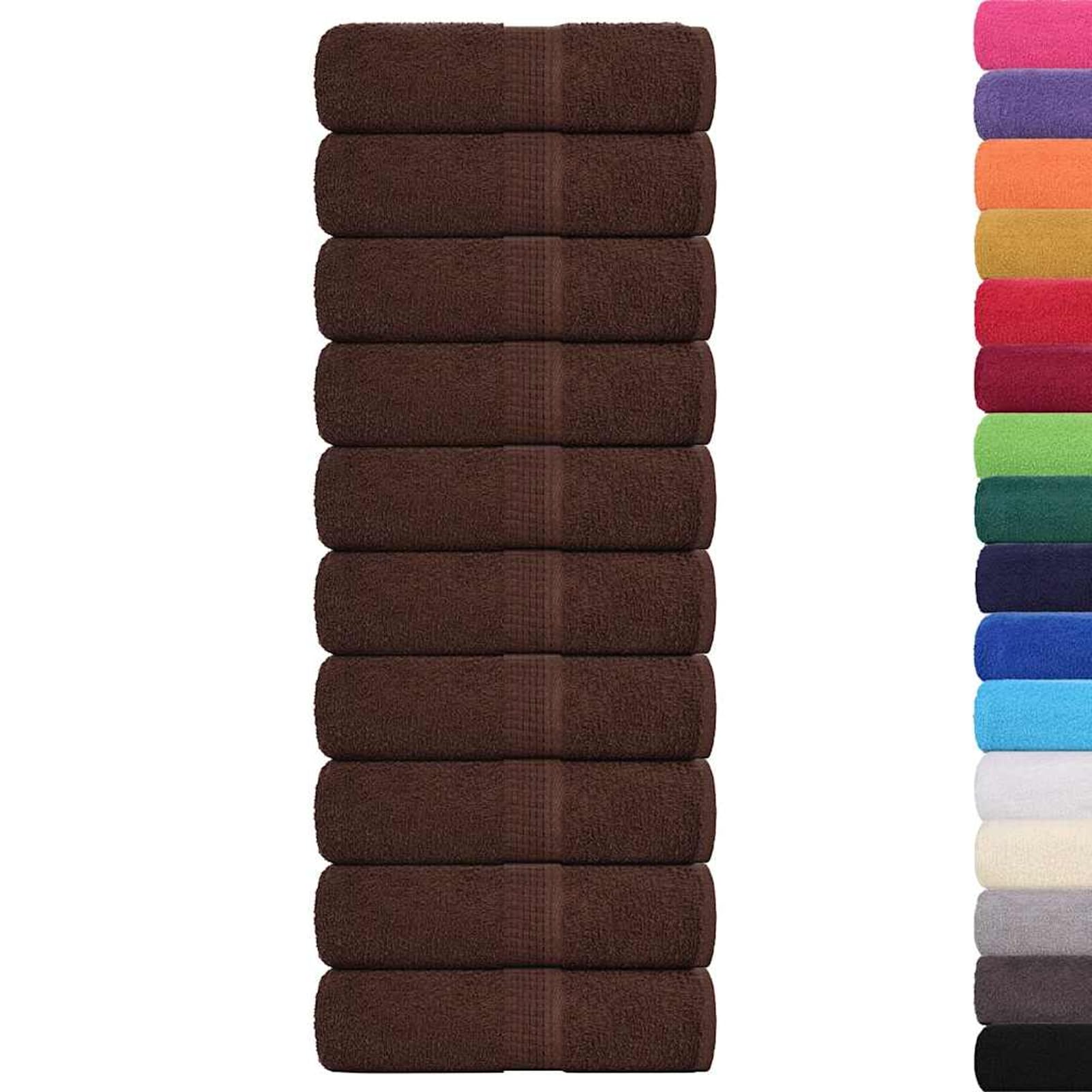 Asciugamani per Ospiti FROGN 10 pz Marrone 30x50 cm 360 g/m2
