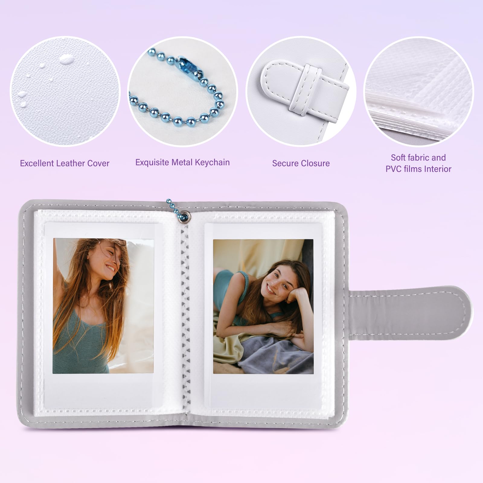 Amazon.com: HIYQIN 32 Pockets Mini Photo Album Compatible for