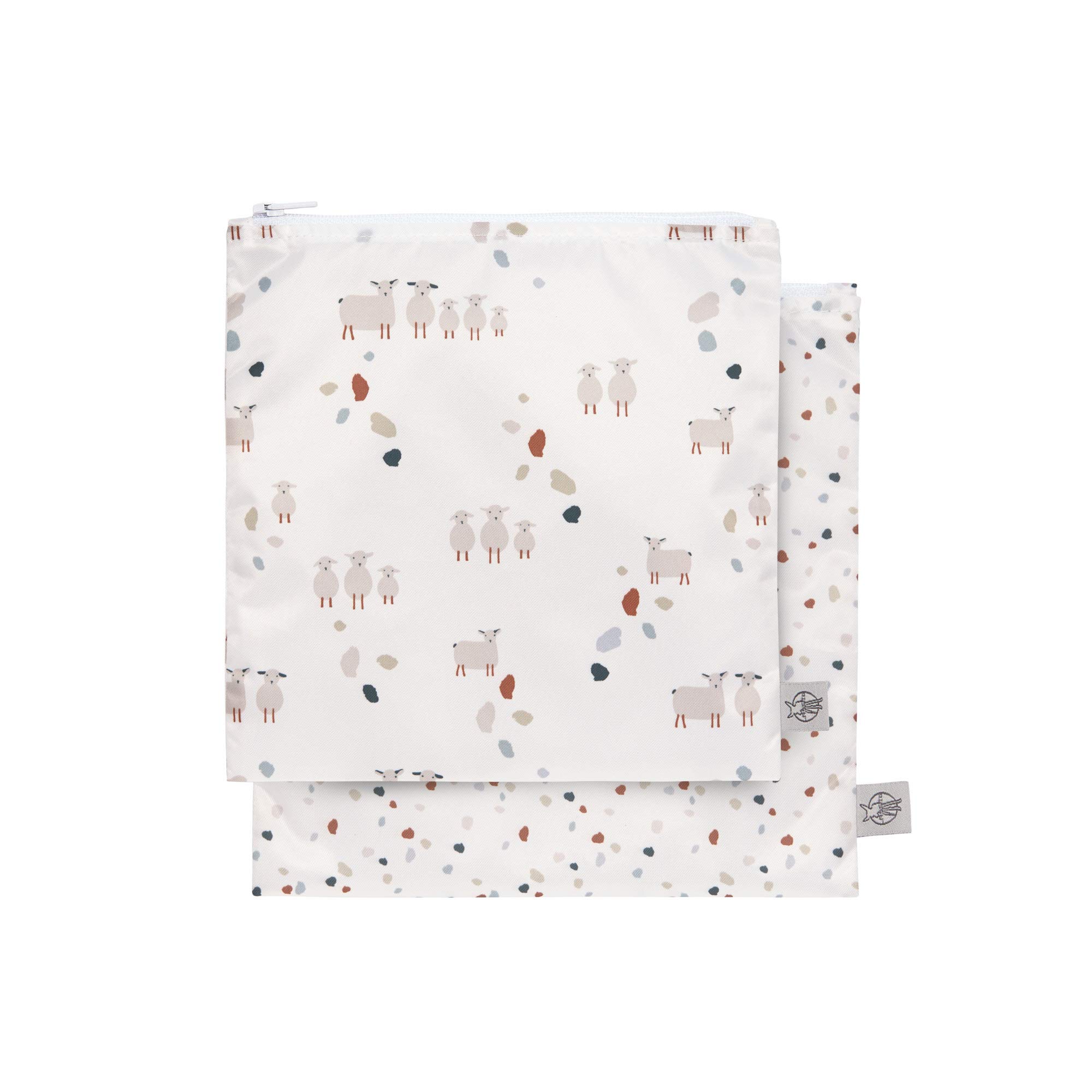 LÄSSIG Reusable Snack Bag 2 pcs Tiny Farmer Dots/Sheep