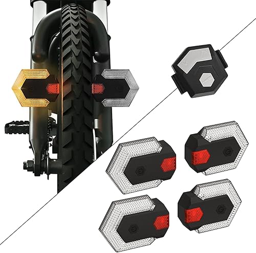 Luz trasera de bicicleta con señal de giro, intermitentes de bicicleta delantera y trasera, luz trasera dividida para bicicleta 5 modos, recargable