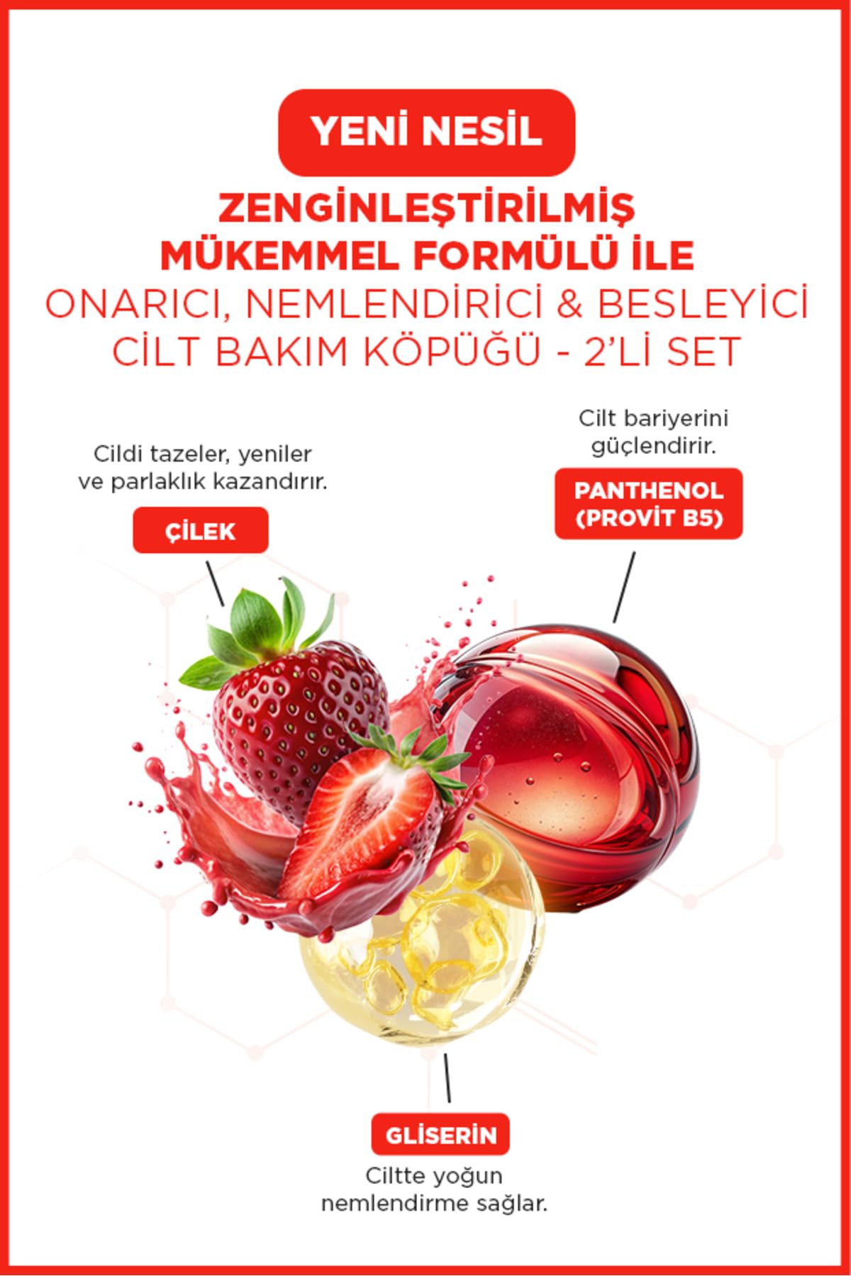 ICON Care Cilt Bakım Köpüğü Strawberry & Cheesecake 100 ml- 2'Lİ SET