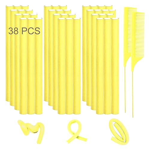 Miniatura 8 de 36 varillas rizadoras flexibles de 9.45 pulgadas, rodillos flexibles, rizadores de pelo flexibles, rodillos de pelo flexibles, rodillos de pelo
