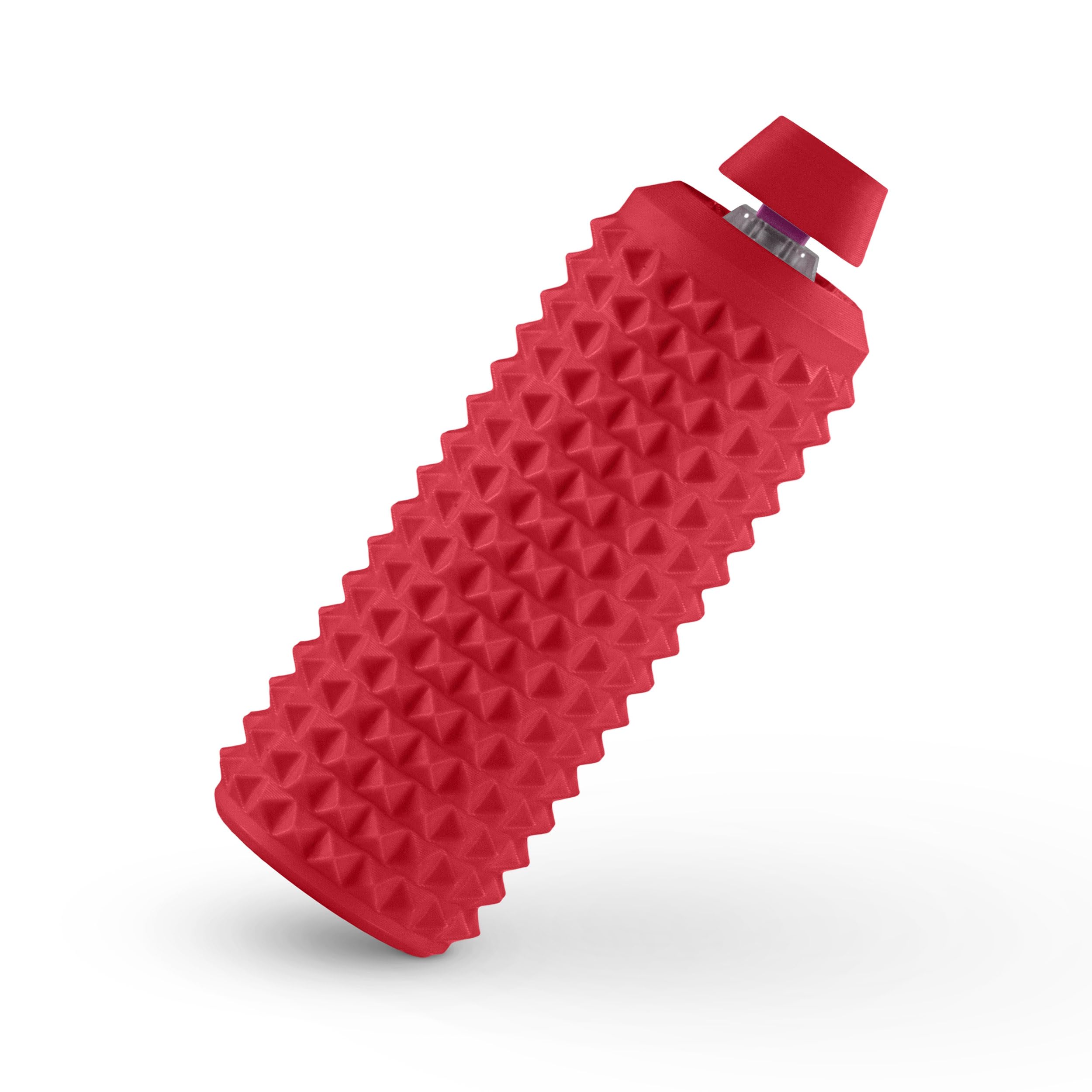 Sensory Roller Fidget with Clicker, Tactile Spikes for Anxiety, Stress Relief, Pain Stim, Autism &amp; Over Stimulation with Lanyard (RED)