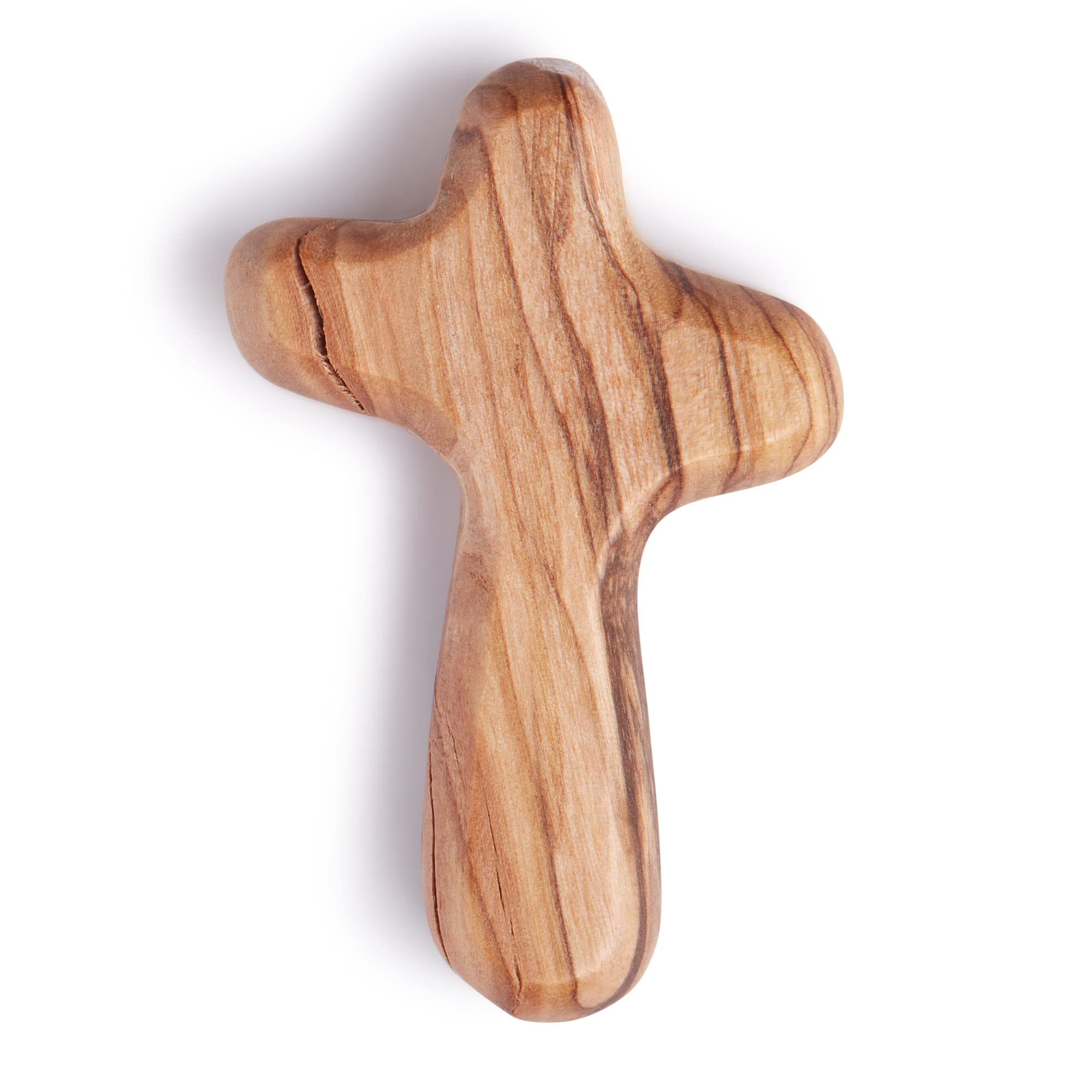 From the Olive Tree Sustainable Handcrafted 5cm Wood Smooth Comfort Holding Cross