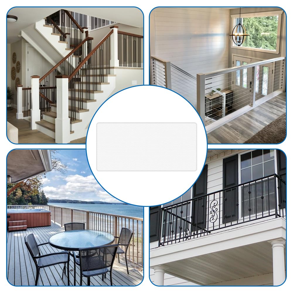 Malla De Seguridad para Escaleras 80cm x 3m Red de Seguridad para Niños, Red de Seguridad Infantil, Malla Protectora Balcon, Red Seguridad para Niños, Red de Seguridad para Balcones, Blanco