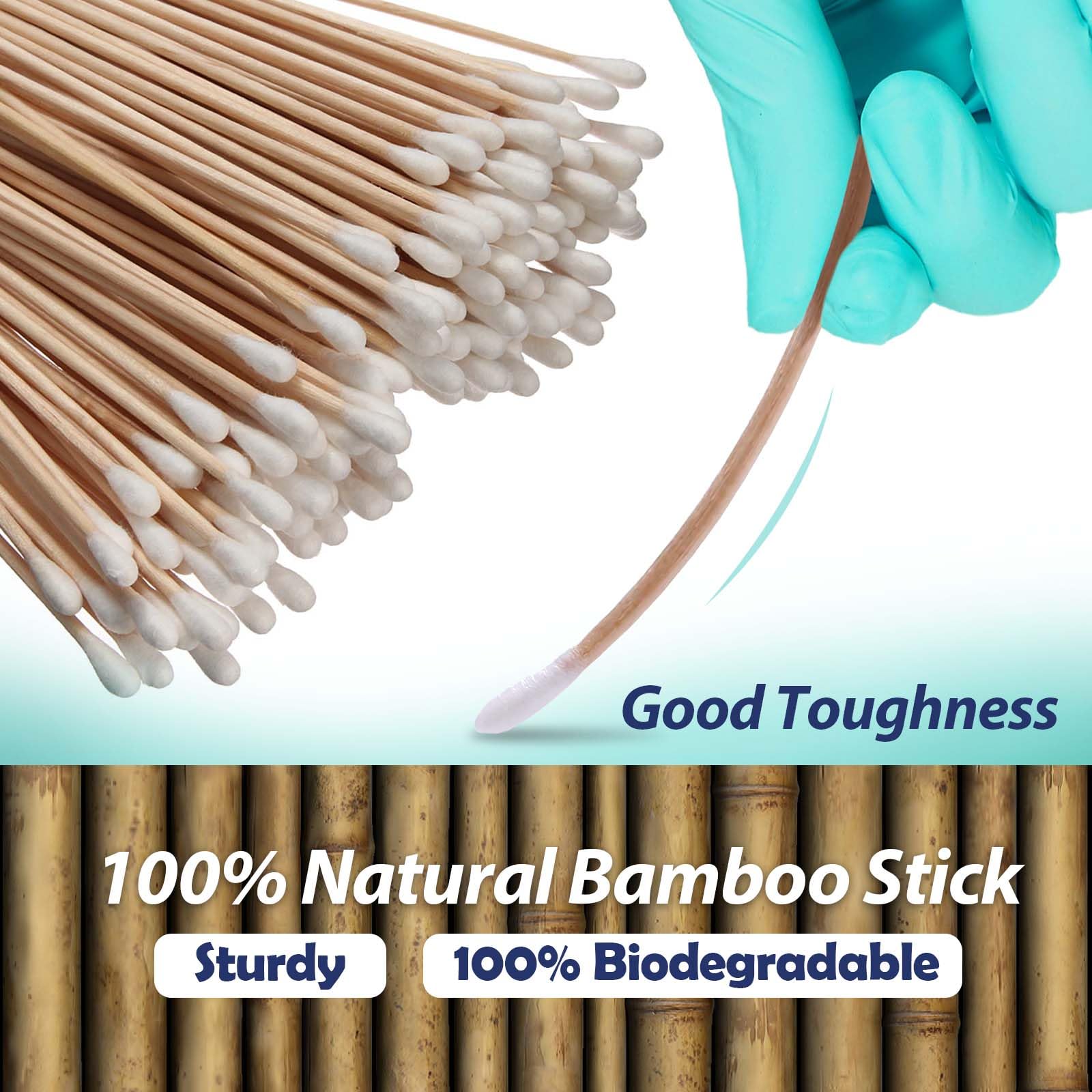PlastCare USA Cotton Tip Applicators - 1000 Count (10 X 100) Medical Swabs, Wood Handle - View #3
