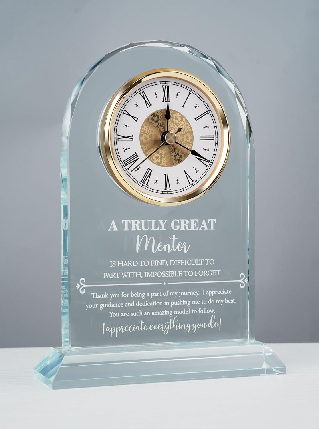 Mentor Gifts for Women Men, Thank You for Helping Me Grow, Elegant Glass Clock for Home Decoration, Retirement Appreciation Boss, Coworker, Teacher, Counselor, Coach, Supervisor
