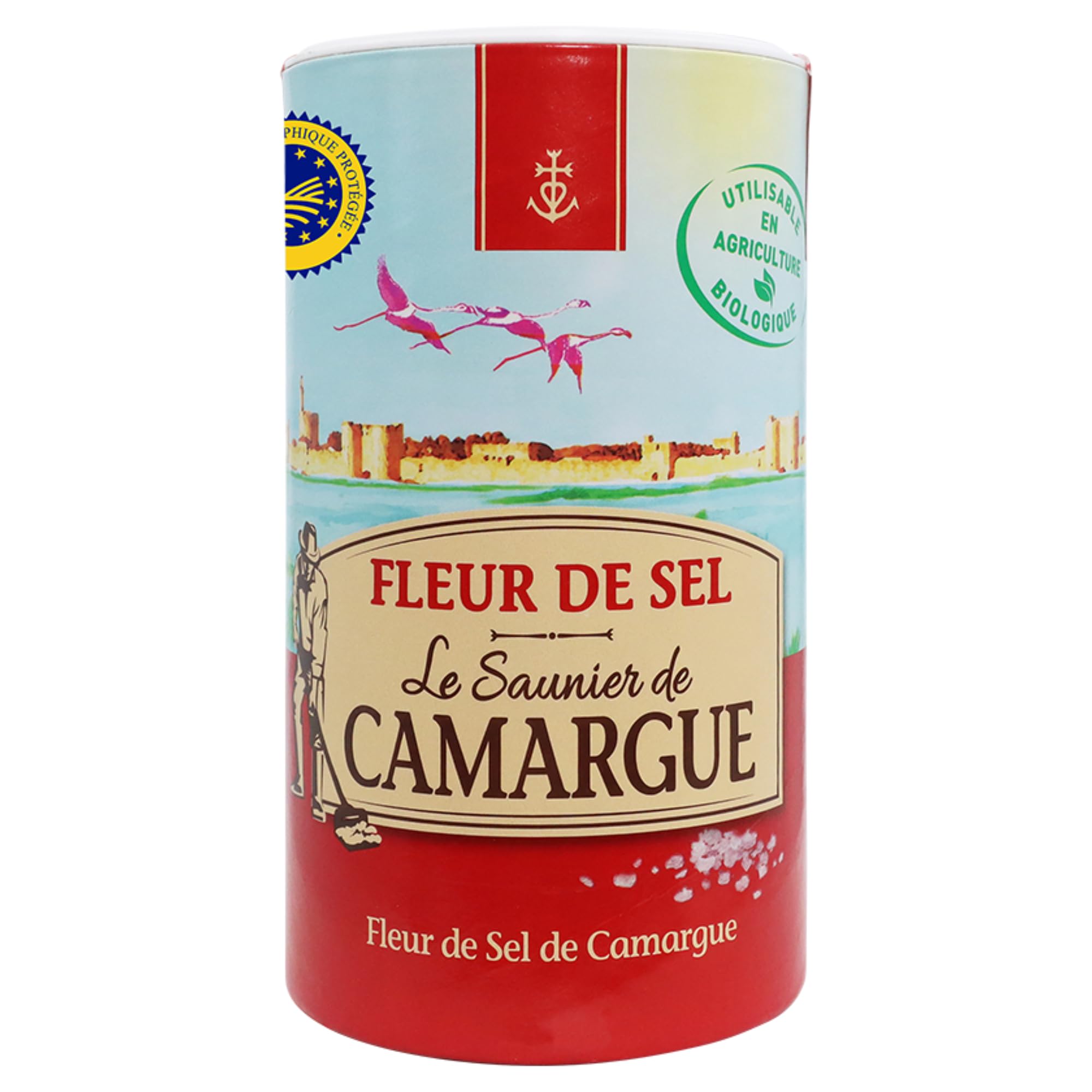 usy Bundle für Le Saunier de Camargue Fleur de Sel Le Saunier de Camargue Meersalz VPE (6x1kg Dose) + usy Block