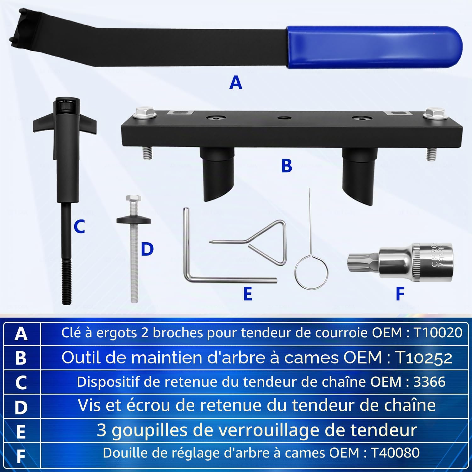 ZKTOOL Kit d'Outils de Calage d'arbre à Cames Moteur pour VW Audi