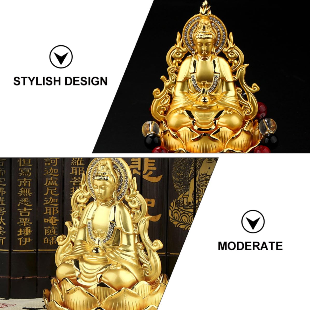 SHINEOFI Difusor de Aromas para Coche Figura de Adorno de Coche Dorado en Aleación, Purifica Aire y Diseño Elegante para Decoración Interior