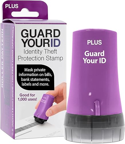 Miniatura 21 de Guard Your ID Wide Advanced Roller 2.0 - Sello de seguridad para prevención de robo de identidad, color rosa Rosa,Negro