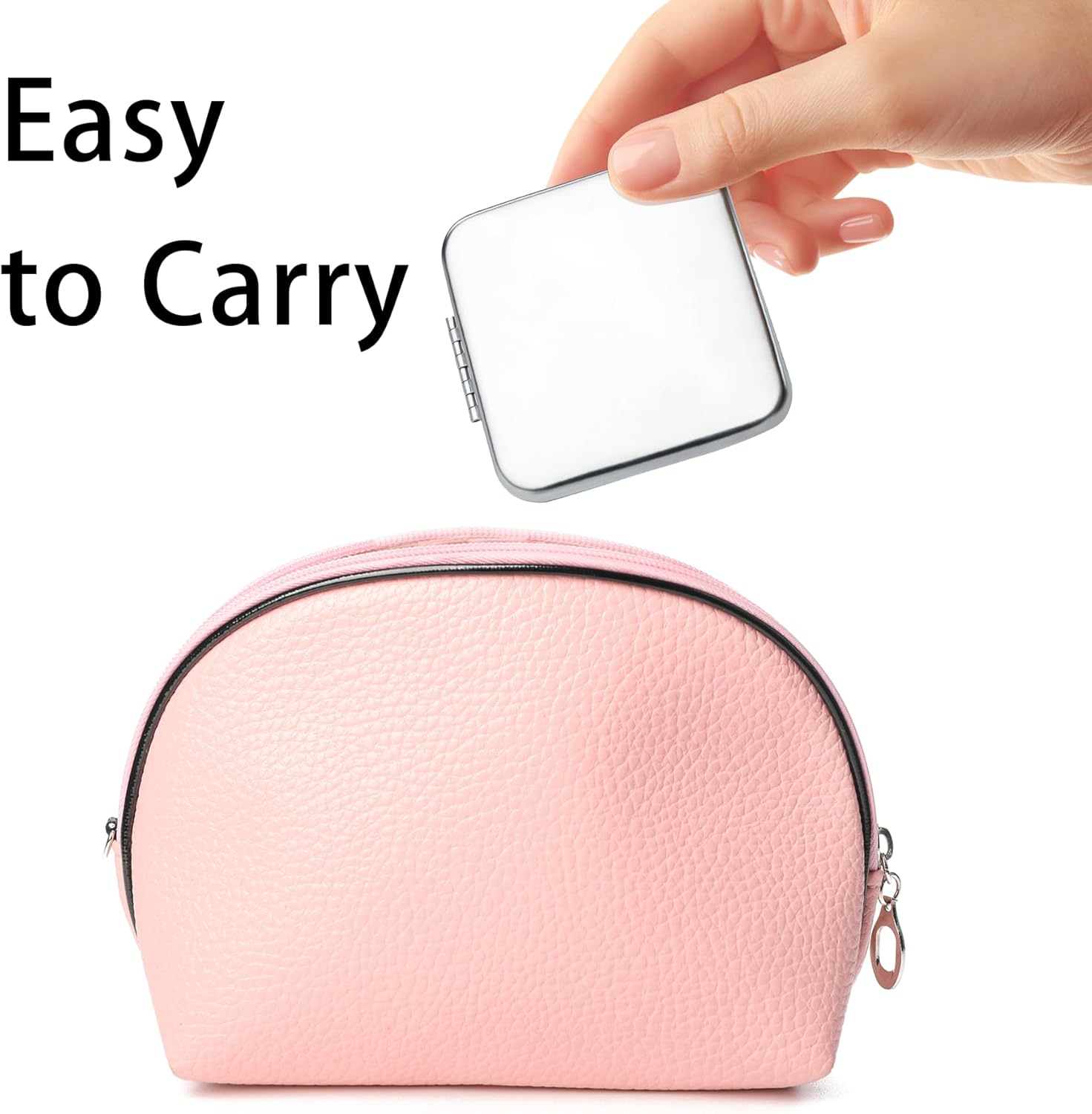 Compact Mirror for Purse, Metal Square Shell, Double-Sided 1X/2X Magnifying, Portable Small Travel Makeup Mirror, Mini Pocket Mirror, Silver, 24 Packs