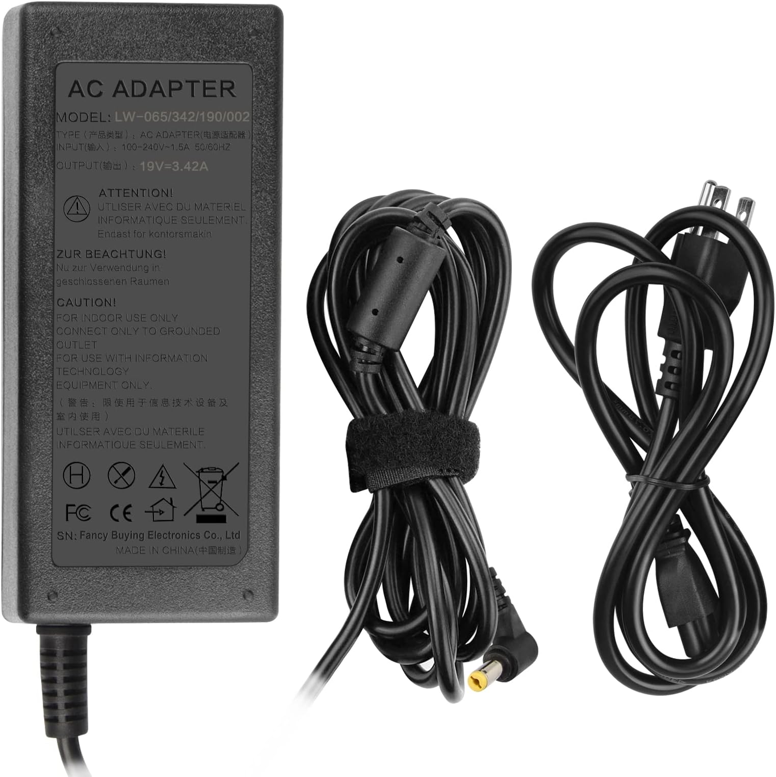 Fancy Buying65W AC Adapter for Acer Aspire 1830 3510 5315-2013 5315-2713 5515-5879 5570-2609 5610AWLMI 5720-4230 7741Z-4433 AS5253-BZ661 AS5734Z-4512 AS5734Z-4836 AS5742-6475 AS7741Z-4433+Power Cord