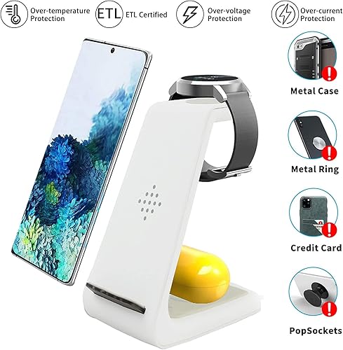 Miniatura 3 de Cargador inalámbrico Samsung 3 en 1 Android Estación de carga inalámbrica para Samsung Galaxy S23 Ultra  ZFold3  S22 21201098Note10, Pixel 76Pro7654