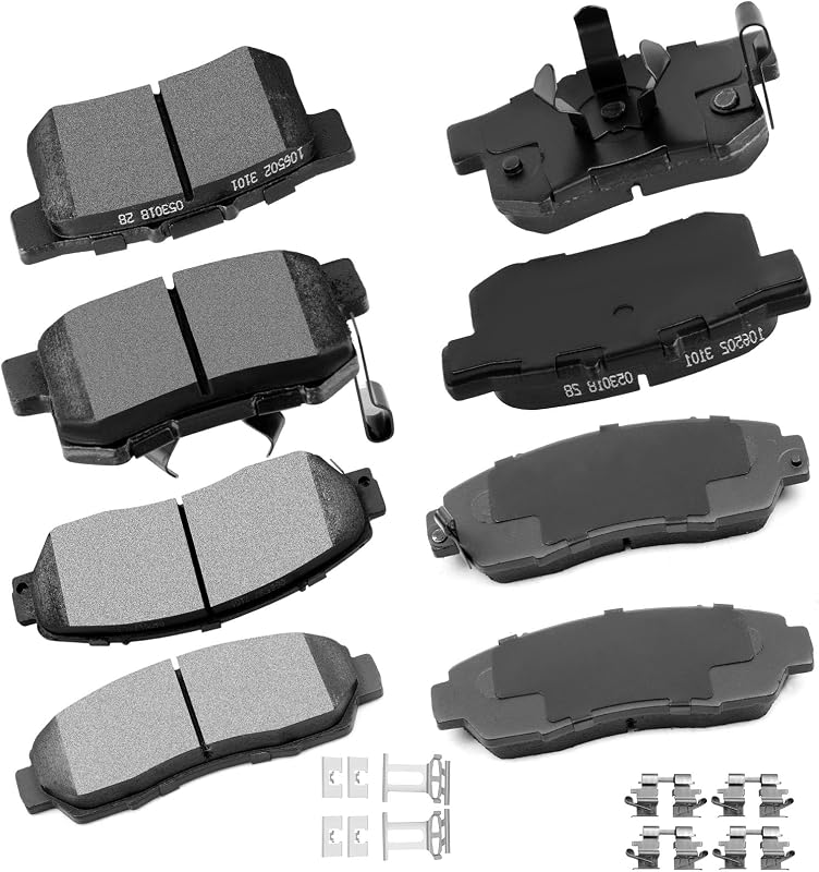 Pastilhas de freio cerâmicas dianteiras cciyu ATD1089C e ATD1086C para Acura RDX e Honda – conjunto com 8 unidades