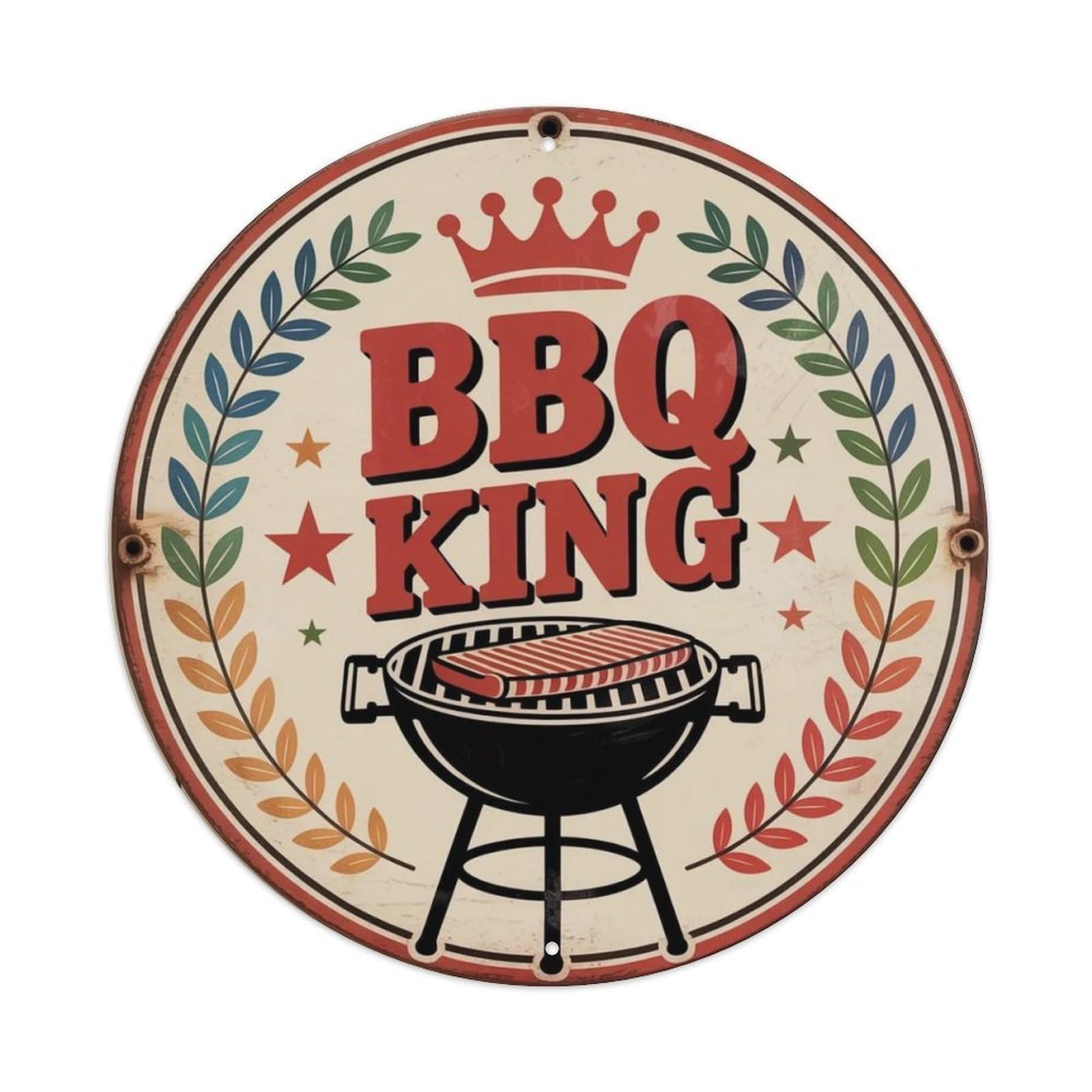 Lvalogy Style Bbq King Metal Tin Sign Plaque