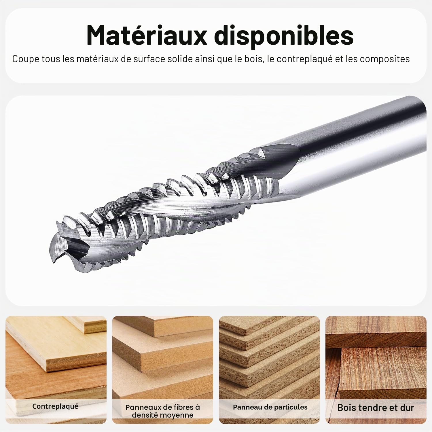 SpeTool Fraises à ébaucher 8 mm de diamètre de la tige en carbure de tungstène 3 Flûte Fraise CNC