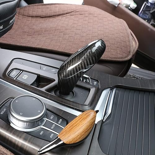 Miniatura 4 de CHEYA 100% fibra de carbono real del coche de velocidad interior de la palanca de cambios adhesivo para BMW 5 7 Series 6GT X3 X4 G30 G31 G11 G12 G01