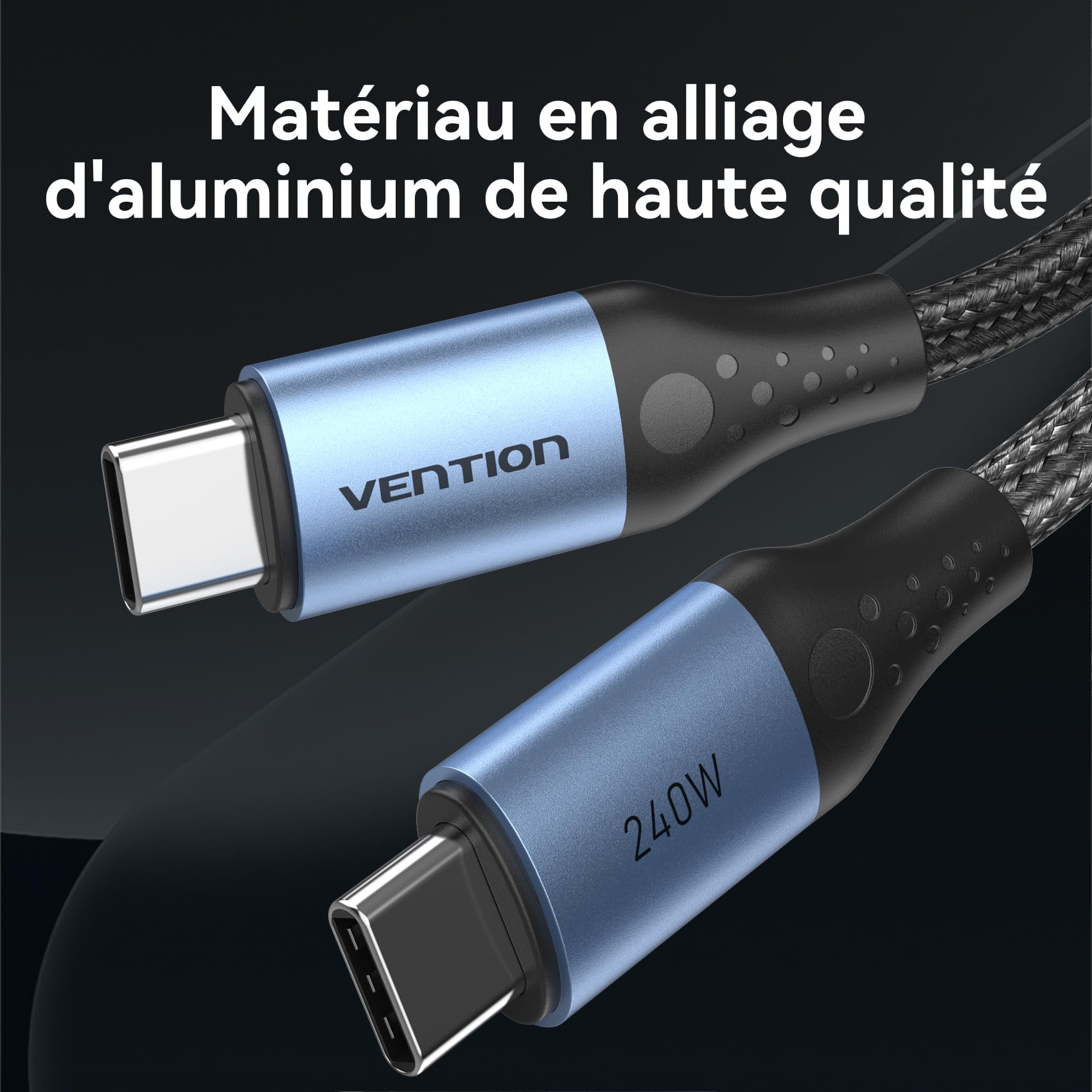 VENTION Cavo USB-C 240W 5A 1m, Ricarica Rapida Con Chip E-Marker, Compatibile IPhone 15, MacBook, IPad, Samsung