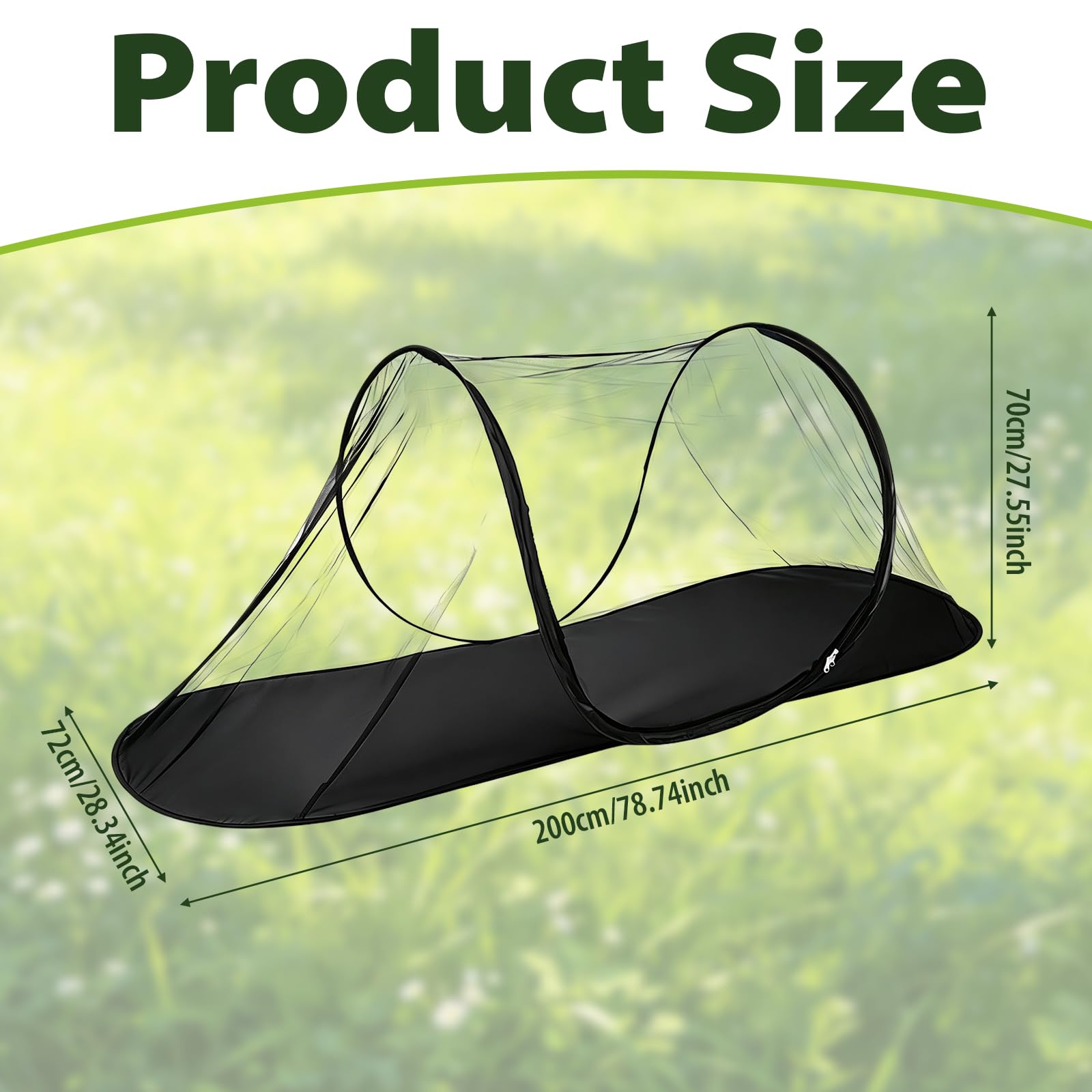 Moustiquaire Lit, FainFun Moustiquaire Pop Up Exterieur, Tente Extérieure Portable, Lit de Maison Portable, pour Le Voyage, en Camping et à la Maison (Noir, 200 x 70 x 72 cm)