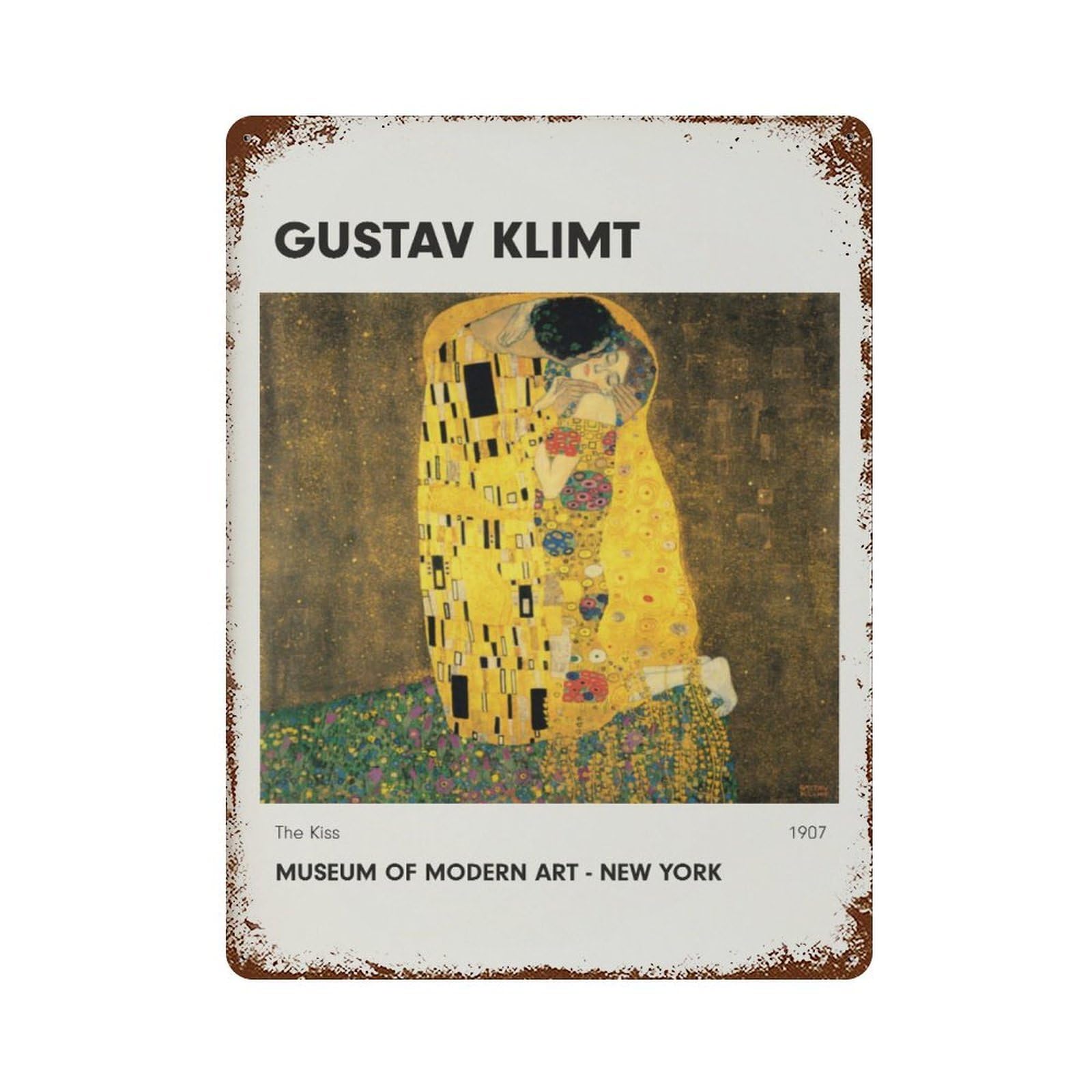 xiaoxiaoshen Gustav Klimt The Kiss Gallery Wall Decor Art Metal Tin Poster Modern Home Decor Art Home Bar Shop Decorations Vintage Sign 40x30cm