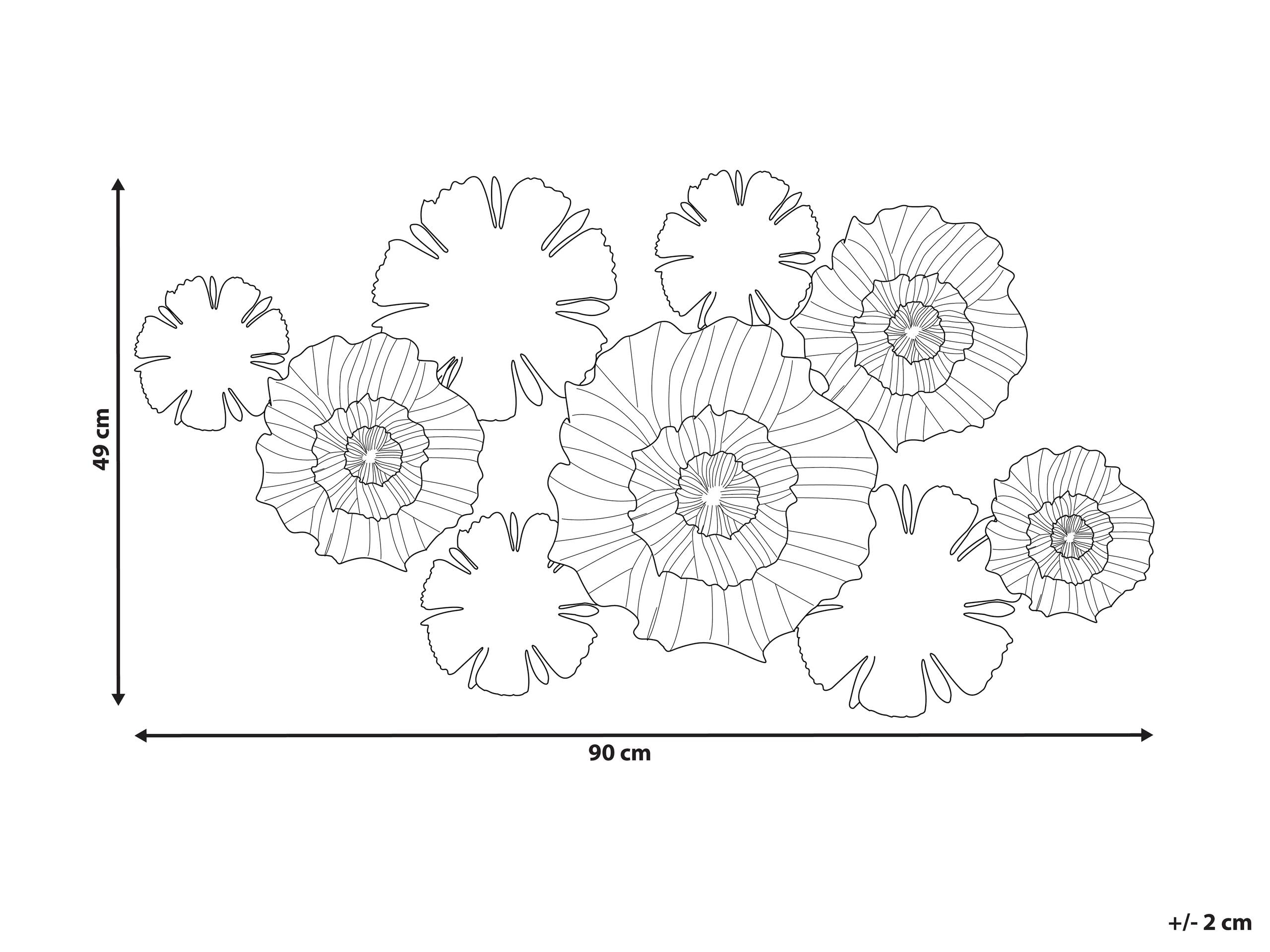 Beliani Wanddekoration Blumen Metall weiß/grau einteilig handgemacht Modern Potassium