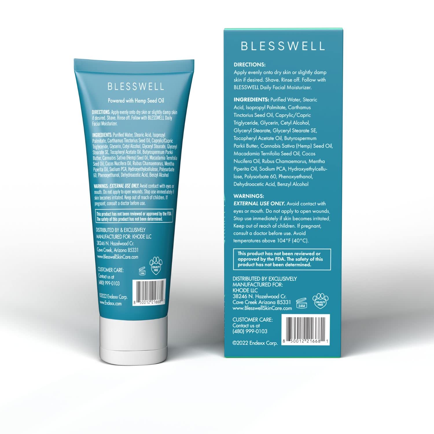 Blesswell Ultimate Shave Cream - Men's Energizing Shaving Cream - For All Skin Types - Skin Moisturizing, Smoothing, Cooling, Freshly Scented (2-Pack)