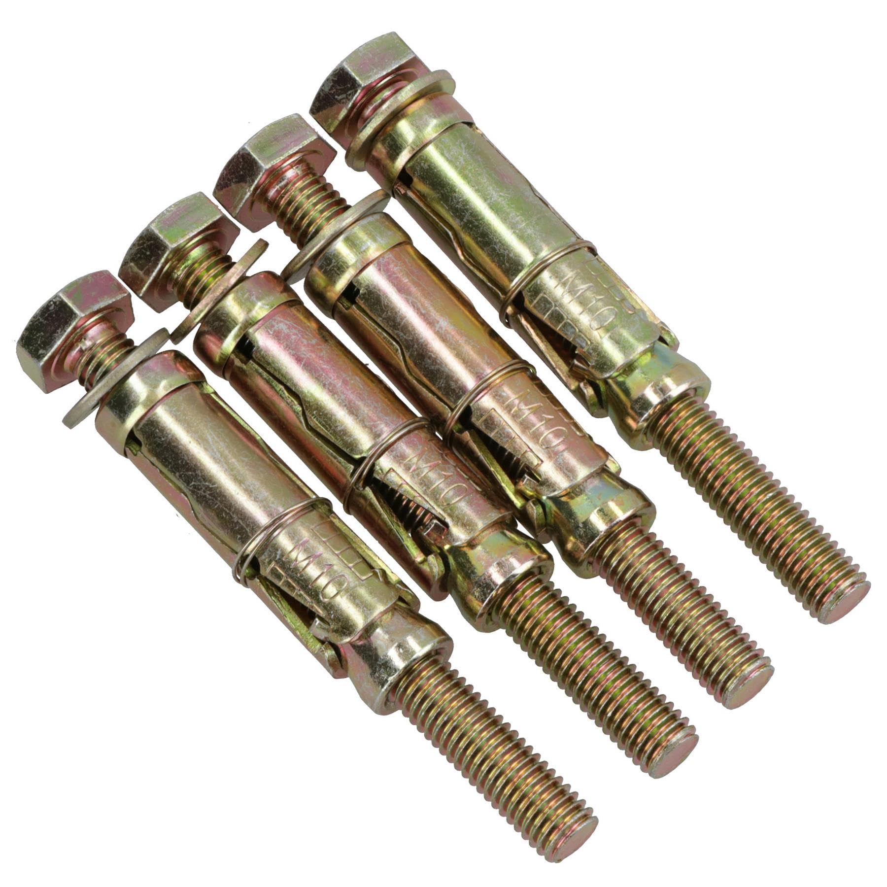 Ab Tools M10 10Mm X 100Mm Expansion Rawl Bolt For Masonry Sleeve Anchors Fastener 4Pk