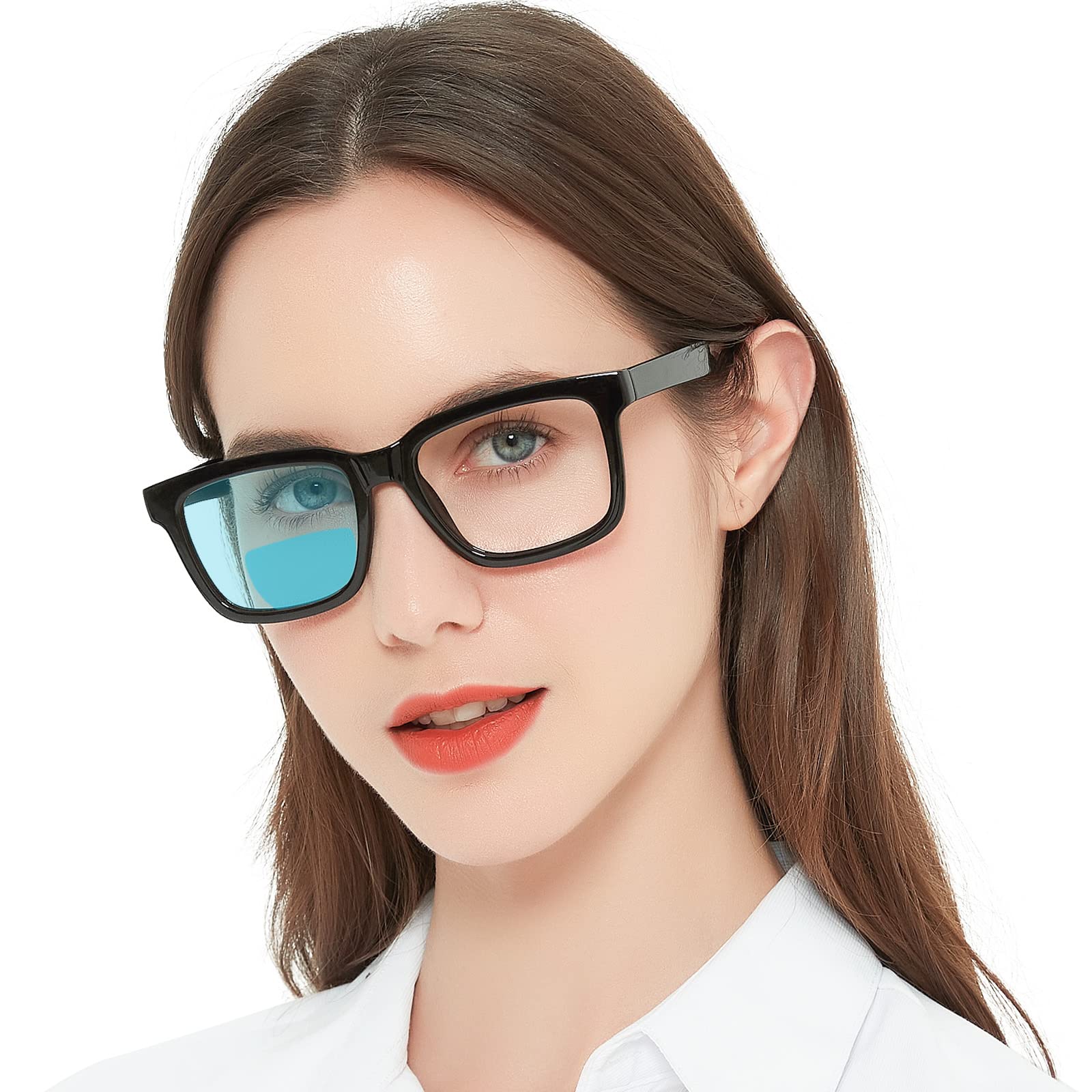 AEZUNI Bifocal Reading Glasses Women 2.00 Large Square Blue Light Computer Readers Trendy Eyeglasses 1.0 1.25 1.5 1.75 2.0 2.25 2.5 2.75 3.0 3.5 (