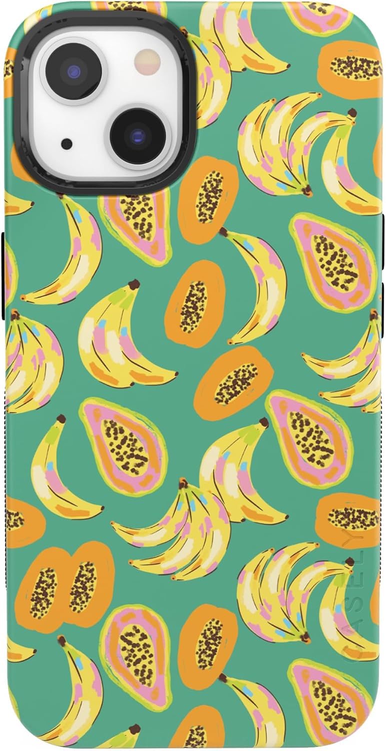 Casely iPhone 13 Case | Papaya Palms | Dippin' Daisy's Tropical Vacation | Bold Protective Design | Compatible with MagSafe