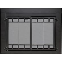 UniFlame Connor, Bi-fold Style Fireplace Doors, Color Black, Size Large