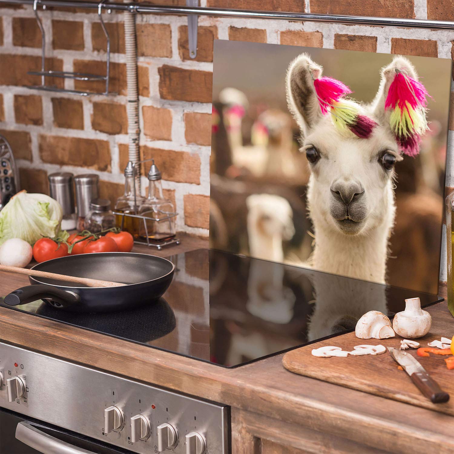 Copri Piano Cottura Induzione 70x52cm - Vetro Temprato 4mm Multiuso Con Design Farfalla - Foto 2