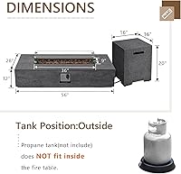Vista 76 de COSIEST Juego de Mesa de Hoguera de Propano para Exteriores de 2 Piezas con Mesa para Tanque, Mesa de Fuego de 42" Certificada, 50,000 BTU con Base