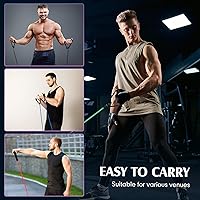 Vista 5 de Shappy - 10 piezas de bandas de resistencia con asas, bandas elásticas de entrenamiento para ejercicio, mujer, hombre, entrenamiento, terapia