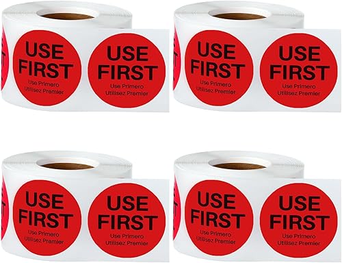 Vista 34 de Epakh 2000 calcomanías de uso para servicio de alimentos, etiquetas de control de inventario de 1.5 pulgadas para restaurante, adhesivo permanente