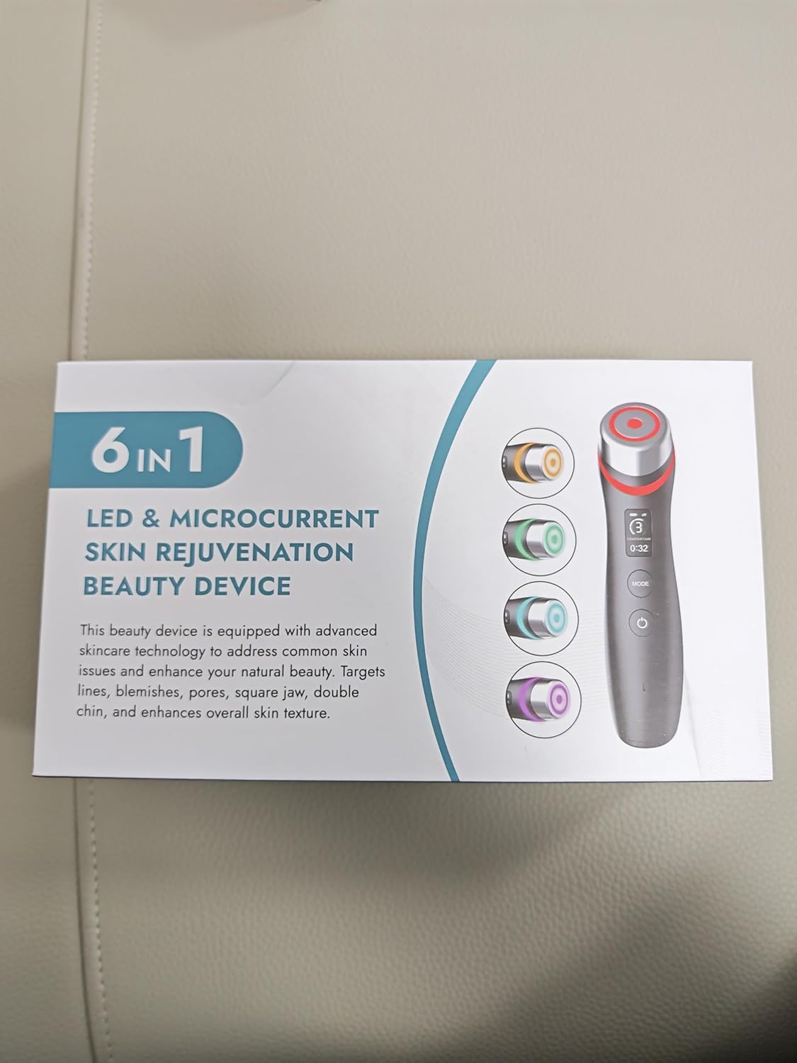 Skin Care 6-in-1 LED Facial Device for Glass Skin | at-Home Anti-Aging Therapy for Wrinkle Reduction, Firming & Deep Hydration | No Gel Needed, Enhances Serum Absorption - Image 8