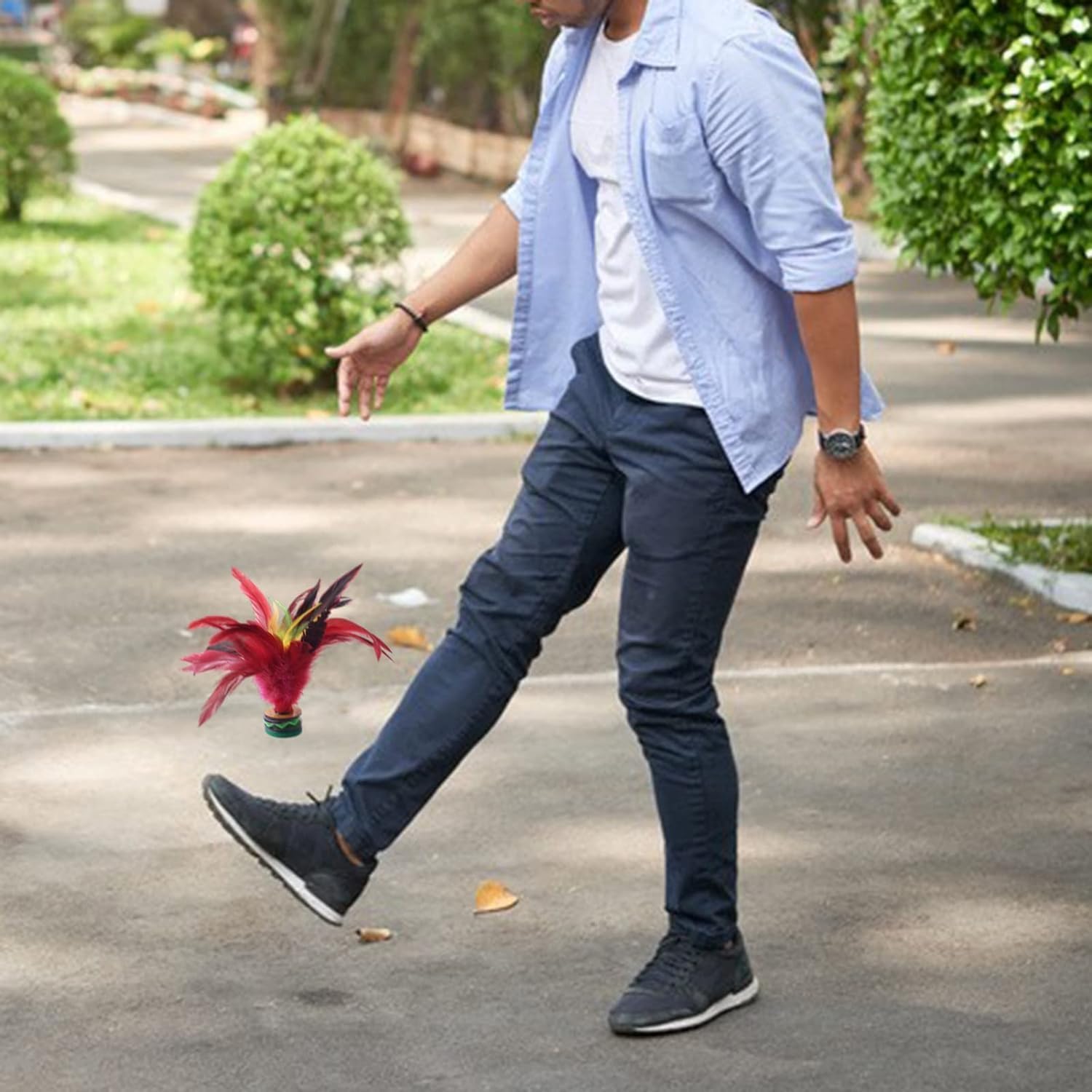 2Pcs 20CM Kick Shuttlecock, Fadeless Colorful Feathers Chinese Shuttlecock Adults, Chinese Jianzi Foot Feather Sports Toy for Indoor and Outdoor Tennis and Racquet Sports image 3 of 9 B0DZXJNDN2