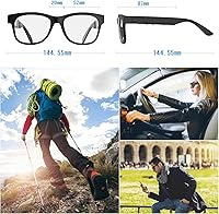 Vista 4 de Smart Bone Conduction Glasses Bluetooth with Open-Ear Headphones, Photochromic Blue Light Blocking Lenses, IPX6 Waterproof, Hands-Free Calls/Music