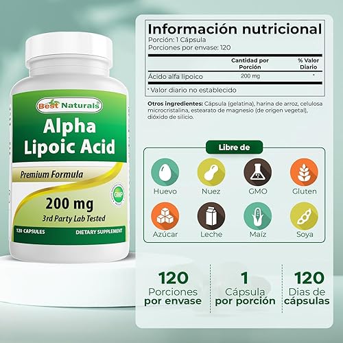 Miniatura 9 de Best Naturals Ácido alfa lipoico 200 mg 120 cápsulas (120 unidades (paquete de 2))